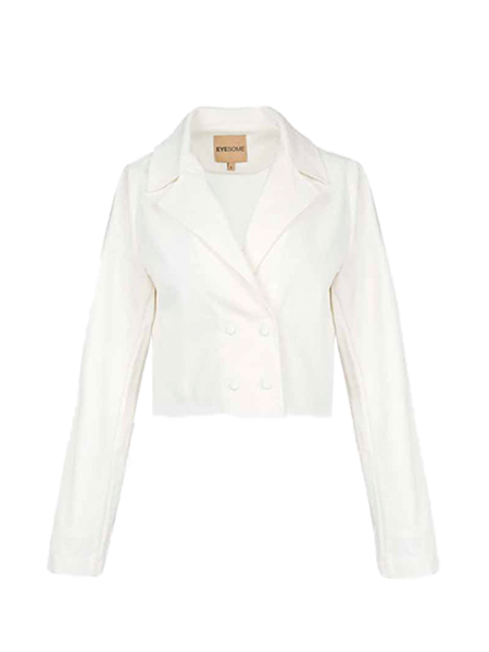 Cropped Blazer -White