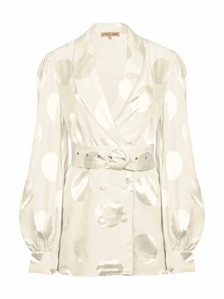 Picture of Polka Dot Belted Satin Blouse 