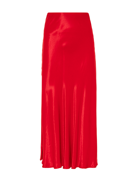 Eyesome | Red Satin Maxi Skirt